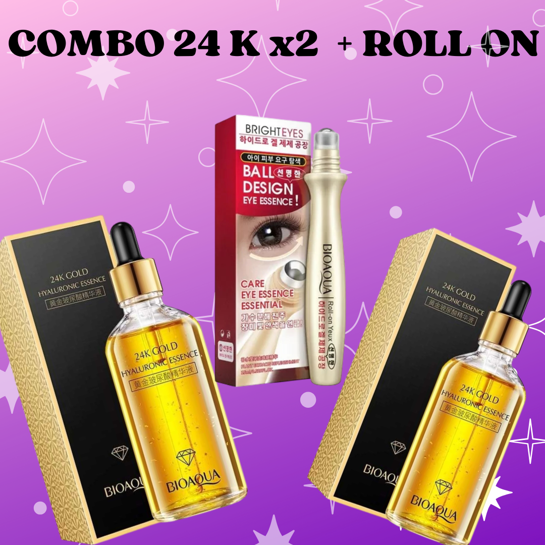 SERUM 24K X2 + CONTORNO ROLL ON BIOAQUA